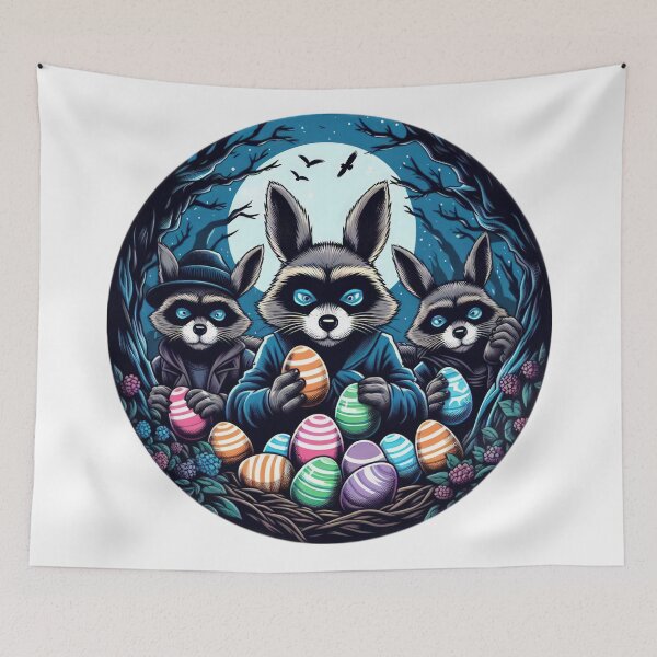 Item preview, raccoons with easter bunny ears Easter Funny animals  designed and sold by Expressions-Sel.