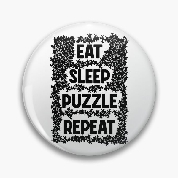 Item preview, Eat Sleep Puzzle Repeat Jigsaw Pieces Puzzler Hobbyist Quote designed and sold by GrandeDuc.