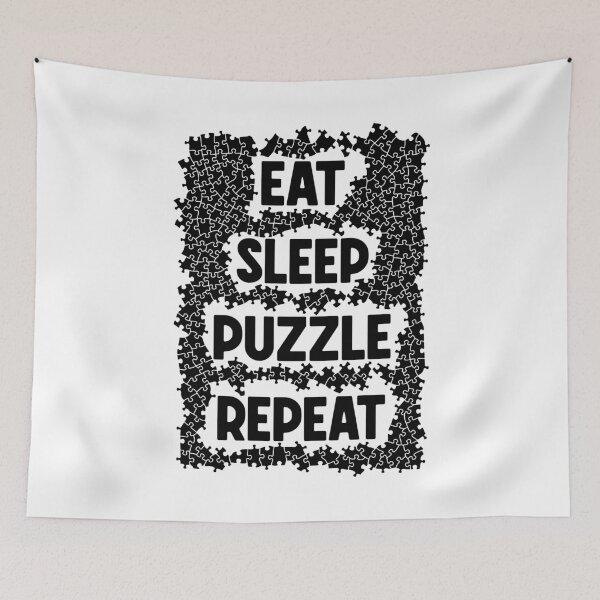 Item preview, Eat Sleep Puzzle Repeat Jigsaw Pieces Puzzler Hobbyist Quote designed and sold by GrandeDuc.
