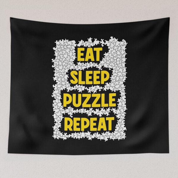 Item preview, Eat Sleep Puzzle Repeat Jigsaw Pieces Puzzler Hobbyist Quote designed and sold by GrandeDuc.
