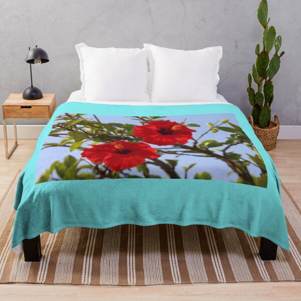 Item preview, Hibiscus Red Flower Blue Sky Alicante designed and sold by eddiebarronshop.