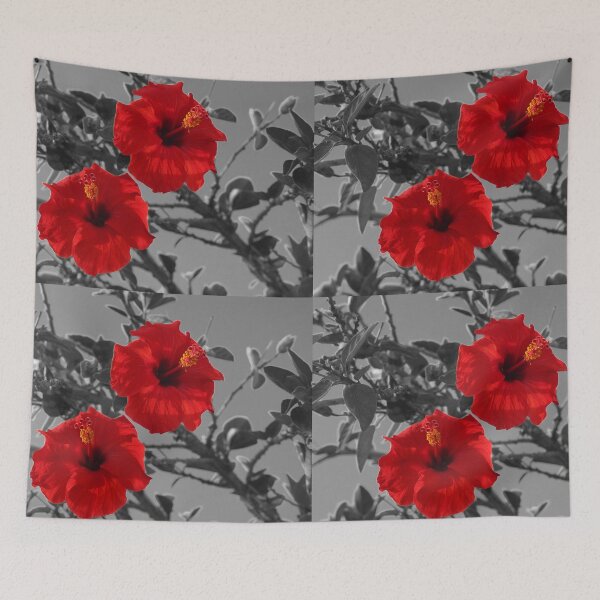 Item preview, Hibiscus Red Flowers Selective Color Alicante designed and sold by eddiebarronshop.