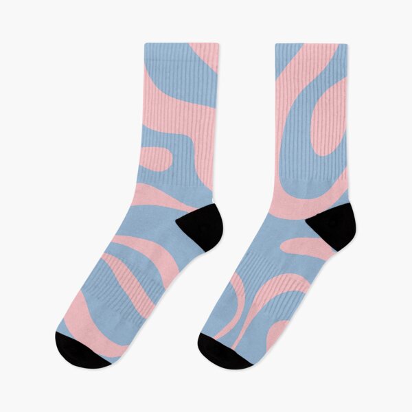 Item preview, Light Blue and Pink Modern Retro Liquid Swirl Abstract Pattern designed and sold by kierkegaard.