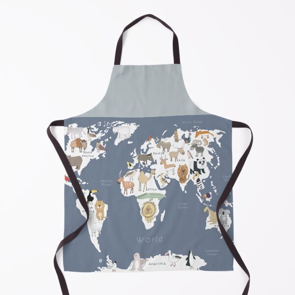 Item preview, Animal World Map with Dark Grey Background Illustrated By Artist Carla Daly designed and sold by Carla Daly.