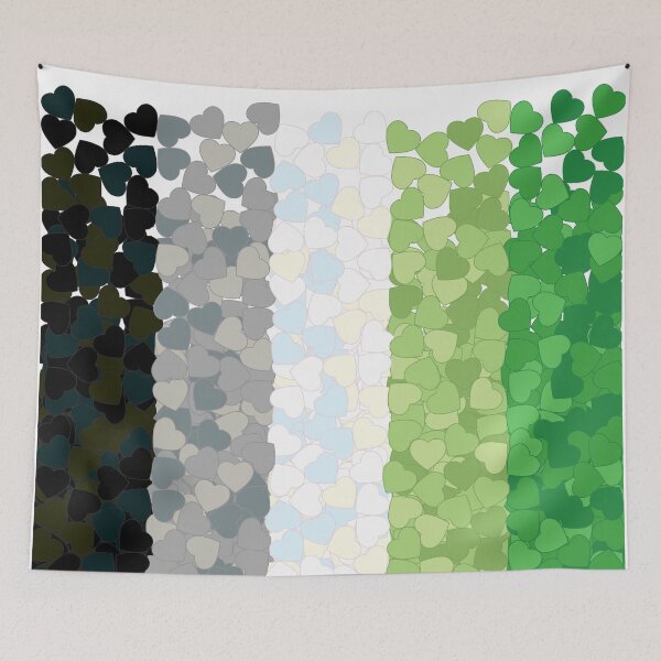 Item preview, Aromantic Pride Flag- Falling Hearts designed and sold by dysperdis.