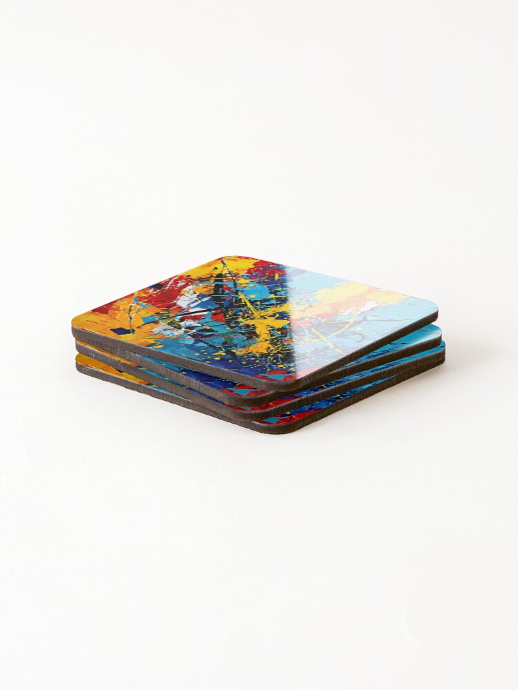 Thumbnail 4 of 5, Coasters (Set of 4), Abstract Expression designed and sold by Crafted-AI.
