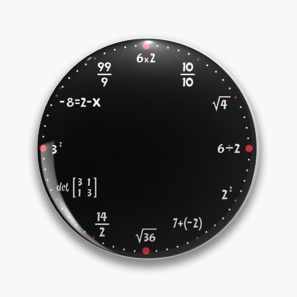 Artikelvorschau, mathematische Uhr, mathematische Symbole und Gleichungen entworfen und verkauft von Numbers-Art.
