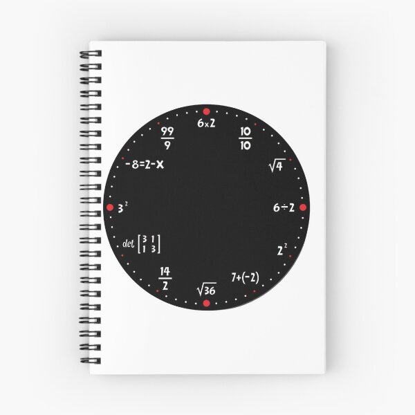 Item preview, mathematical clock, mathematical symbols and equations designed and sold by Numbers-Art.