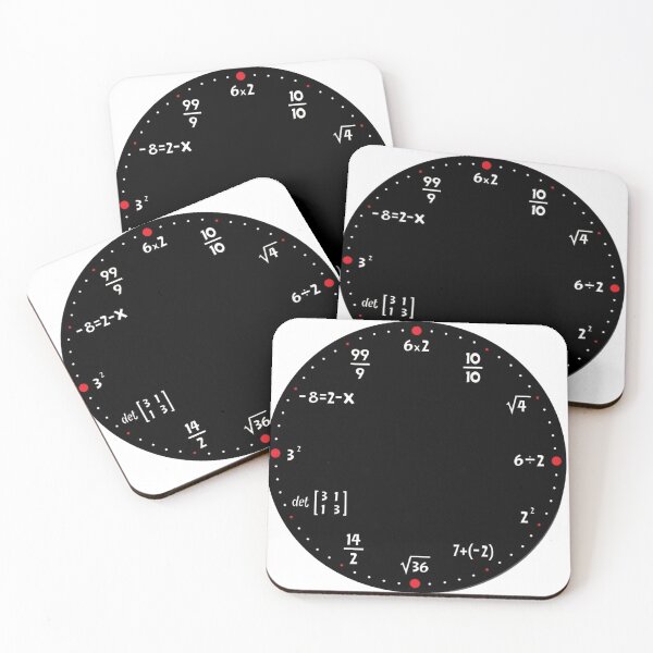 Item preview, mathematical clock, mathematical symbols and equations designed and sold by Numbers-Art.