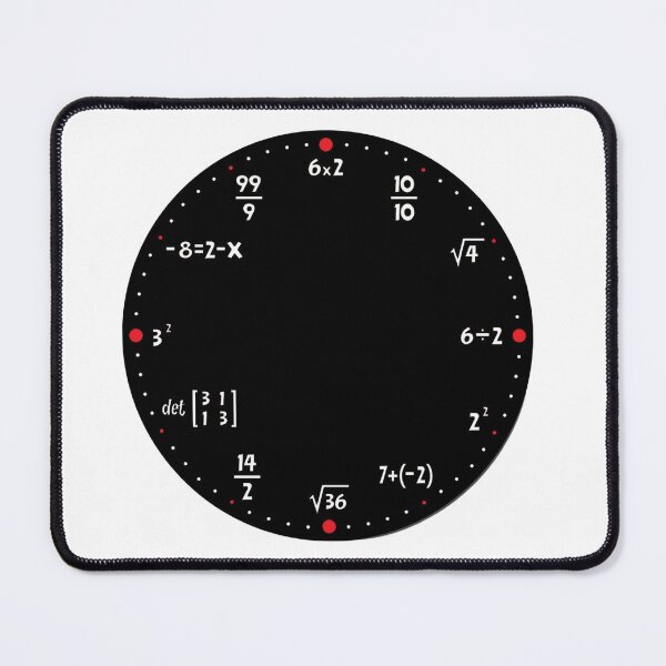 Item preview, mathematical clock, mathematical symbols and equations designed and sold by Numbers-Art.