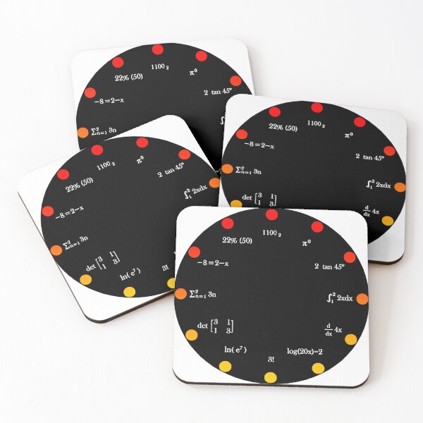 Item preview, mathematical clock, mathematical symbols and equations 02 designed and sold by Numbers-Art.