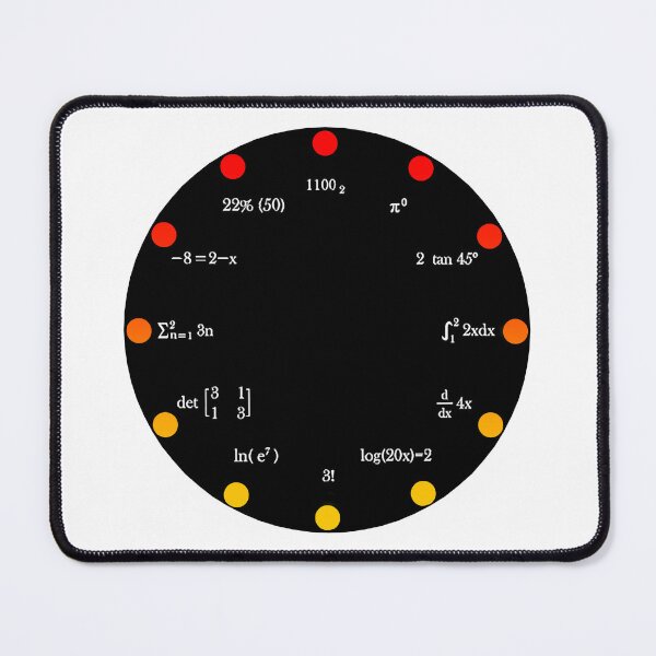 Item preview, mathematical clock, mathematical symbols and equations 02 designed and sold by Numbers-Art.