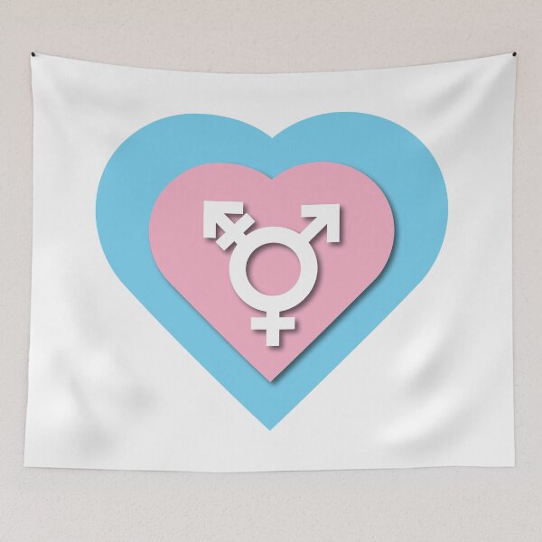 Item preview, Transgender symbol and flag colors heart LGBTQ designed and sold by NobizArtwerkz.