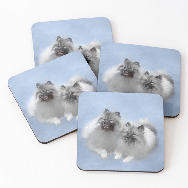 Item preview, Keeshond Pair of Kees Painting Original Animal Art designed and sold by alpendesigns.