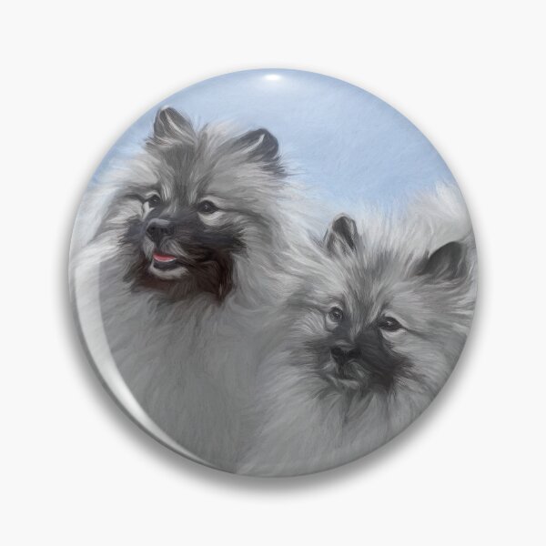 Item preview, Keeshond Pair of Kees Painting Original Animal Art designed and sold by alpendesigns.