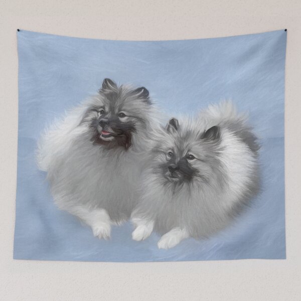 Item preview, Keeshond Pair of Kees Painting Original Animal Art designed and sold by alpendesigns.