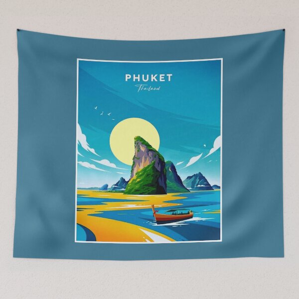 Item preview, PHUKET THAILAND : Vintage Patong Bay Travel  and Tourism Advertising Print designed and sold by posterbobs.