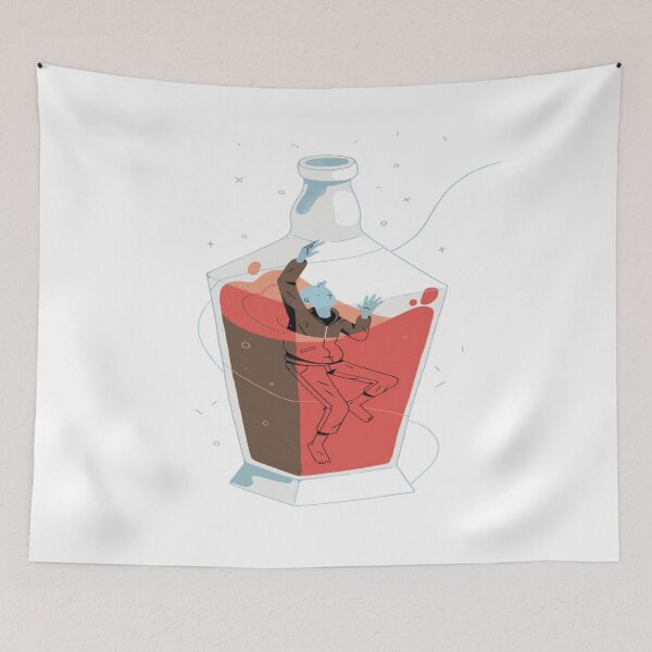 Item preview, Trapped in Tranquility: Genie in a Bottle Illustration designed and sold by JessePinkst.