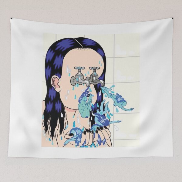 Item preview, Mystic Waterfall: Surreal Woman with Flowing Faucet Hair designed and sold by JessePinkst.