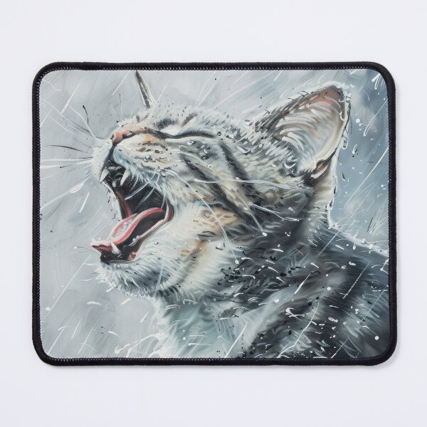 Item preview, Cat in the rain hand painted art  designed and sold by MoonCatLab.