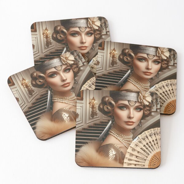 Item preview, rich, pretty lady with fan designed and sold by bernhagen.