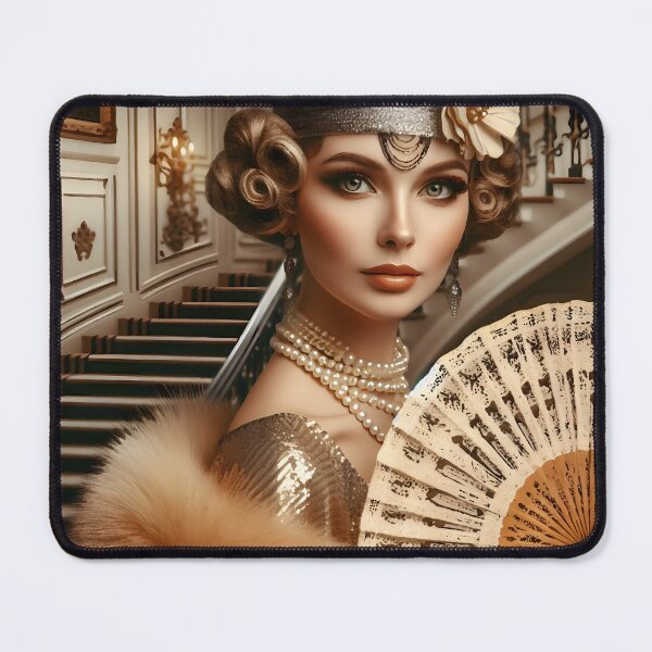 Item preview, rich, pretty lady with fan designed and sold by bernhagen.