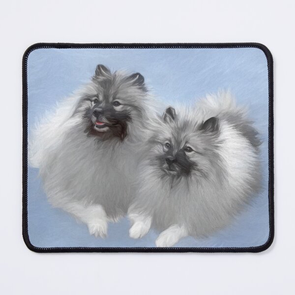 Item preview, Keeshond Pair of Kees Painting Original Animal Art designed and sold by alpendesigns.