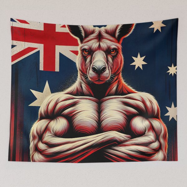 Item preview, Flag of Australia and the Kangaroo with its Imposing Shape designed and sold by PixelCraftDSG.