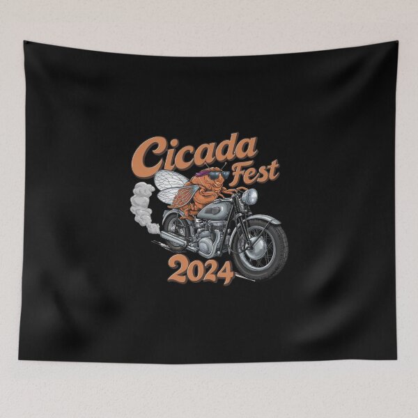 Item preview,  Cicada Fest 2024 Broods XIX & XIII Love Tourcicada riding a vintage motorcycle designed and sold by first-shirt ⭐ ⭐ ⭐ ⭐ ⭐.