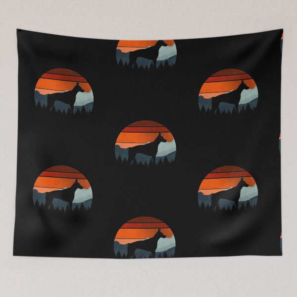 Item preview, Vintage Sky Mountains Wilderness Doberman Pinscher Dog Gift  designed and sold by Guarddogdrive.