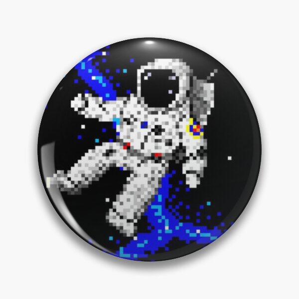 Item preview, Astronaut in Space - 8bit Art pin magnet designed and sold by marcoedge-art.
