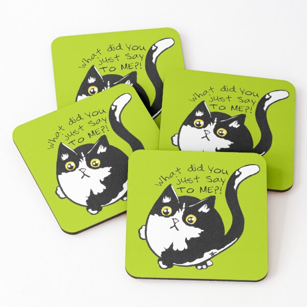 Item preview, What did you say to me Circle Cat designed and sold by TooCoolUnicorn.
