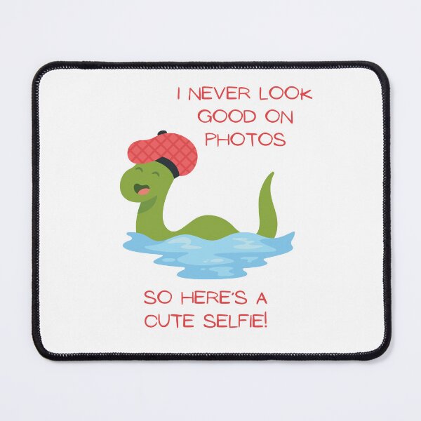 Item preview, I never look good on photos. So here's a cute selfie. Loch Ness Monster. designed and sold by Aktio Design.