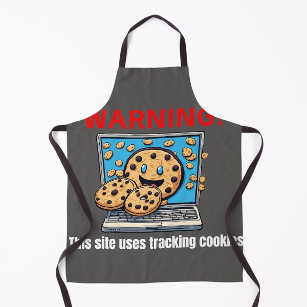 Item preview, Warning This Site Uses Tracking Cookies Pop Art Whimsical Clipart Drawing of Computer Cookies designed and sold by Wolvescreate.