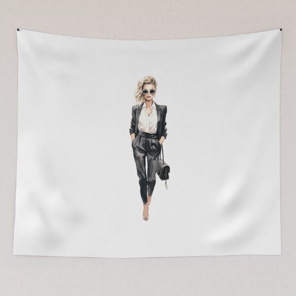 Item preview, Watercolor Fashion Blonde girl walking in the street designed and sold by Alice Monber’s Illustration.