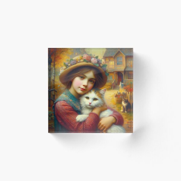 Artikelvorschau, Mädchen umarmt ihre Katze entworfen und verkauft von Ramon-Shop.