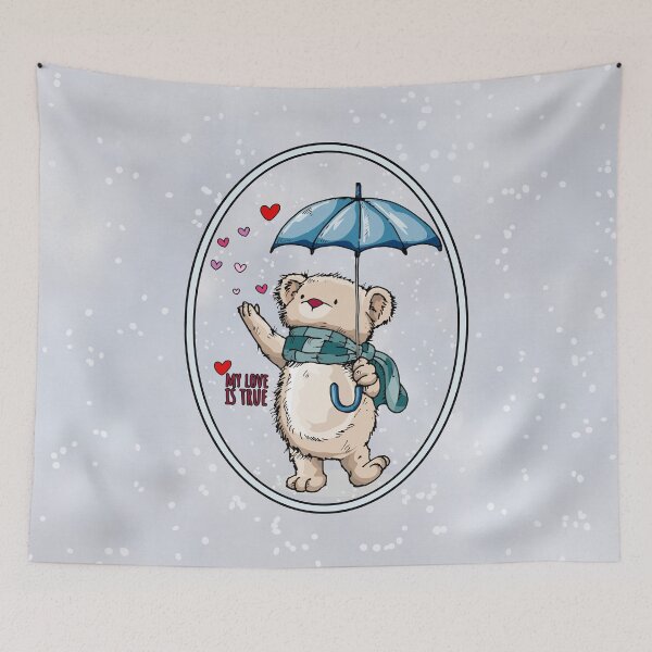 Item preview, My Love Is True, Winter Bear With Umbrella designed and sold by Savchuk-Vova.