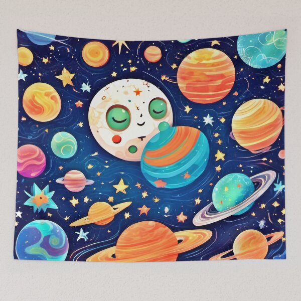 Item preview, Celestial Wonders: Whimsical Stars, Moon, Planets designed and sold by Health And Fitness Posts e-Store.