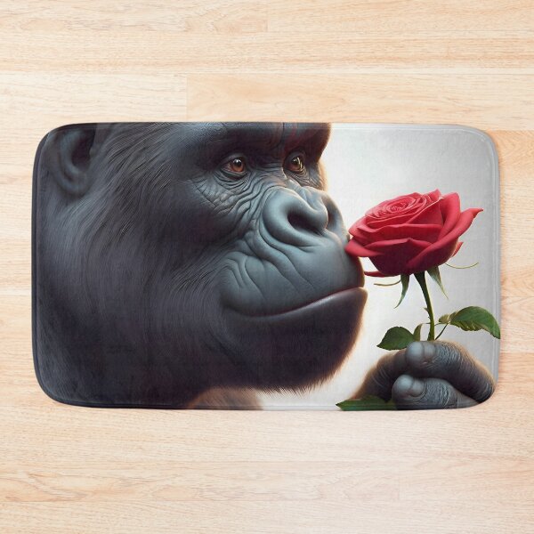 Item preview, Gorilla smelling a red rose designed and sold by cmphotographs.