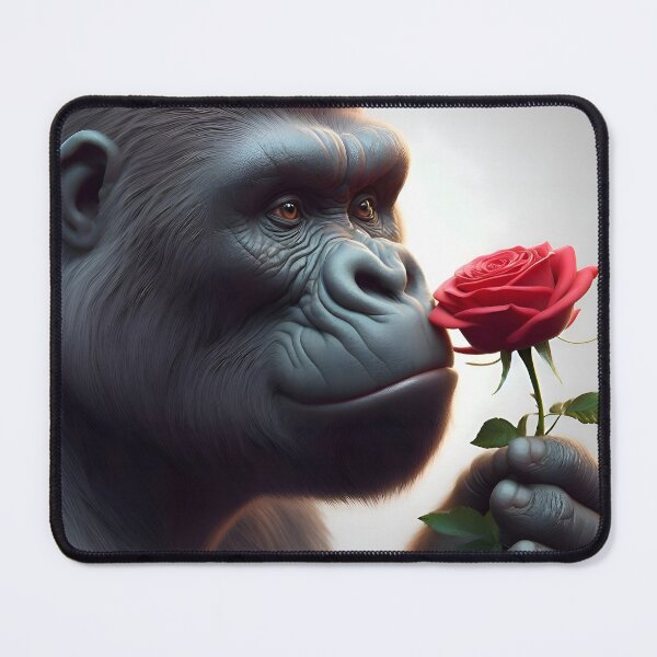 Item preview, Gorilla smelling a red rose designed and sold by cmphotographs.