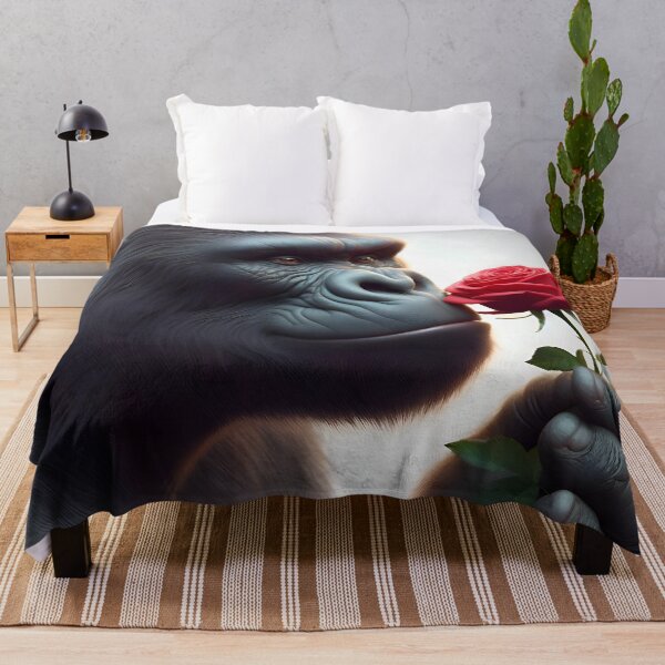Item preview, Gorilla smelling a red rose designed and sold by cmphotographs.