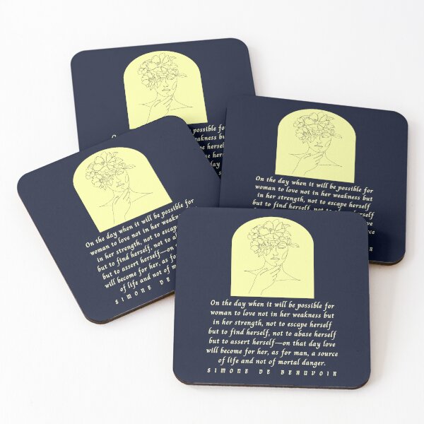 Item preview, Simone de Beauvoir quote: On the day when it will be possible for woman to love not in her weakness but in strength, designed and sold by artbleed.