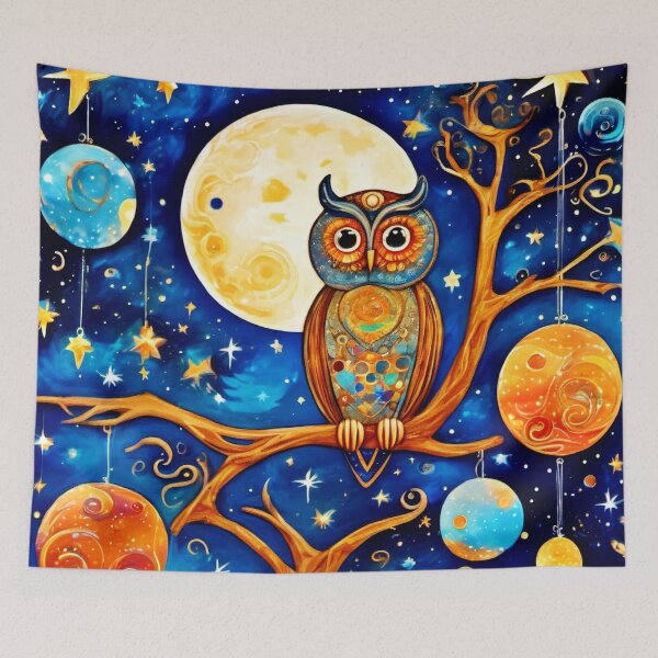 Item preview, Whimsical Owl Celestials: Stars, Moon, Planets designed and sold by Health And Fitness Posts e-Store.