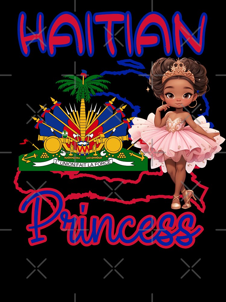 Haitian Princess Haiti Flag Heart Shaped T-Shirt Haitian Princess Haiti Flag Heart Shaped T-Shirt
