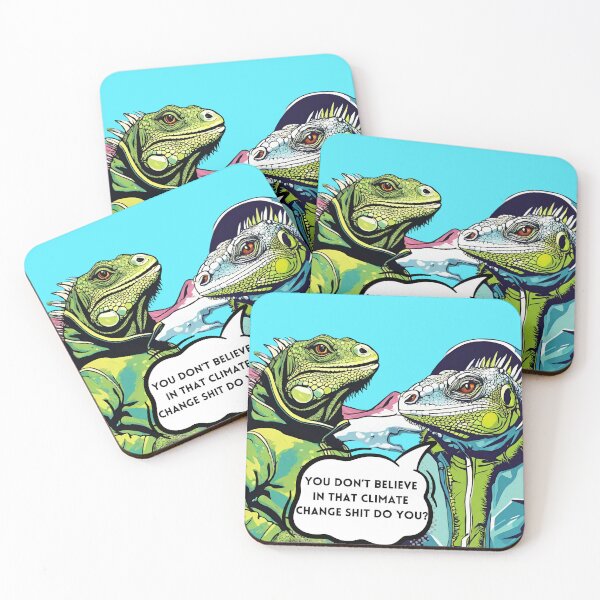 Item preview, Pop Art Pop Culture Climate Change Political Whimsical Iguana Parody designed and sold by Wolvescreate.