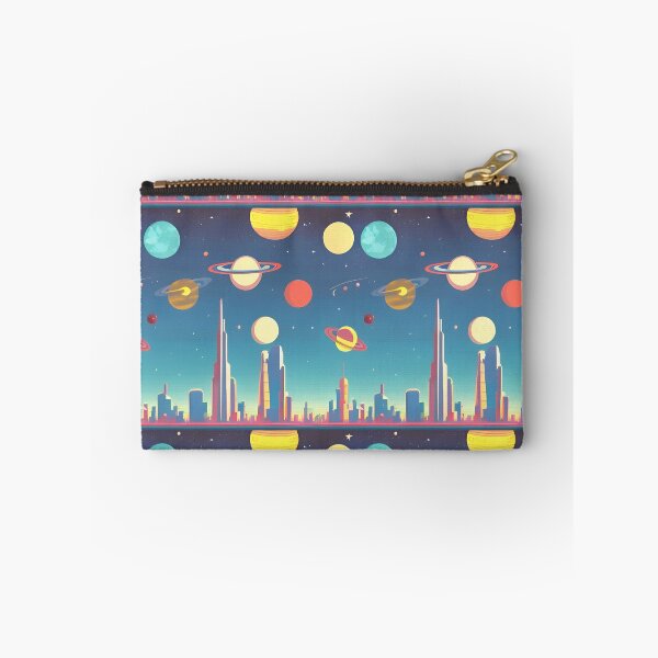 Item preview, Espacio futuro SI-fi en estilo retro vintage de los años 50 retrofuturismo cielo horizonte de la ciudad planetas de viaje designed and sold by cheekylorns.