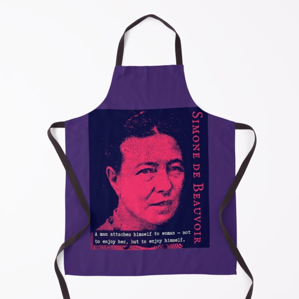 Item preview, Simone de Beauvoir portrait and quote: A man attaches himself to woman -- not to enjoy her, but to enjoy himself. designed and sold by artbleed.