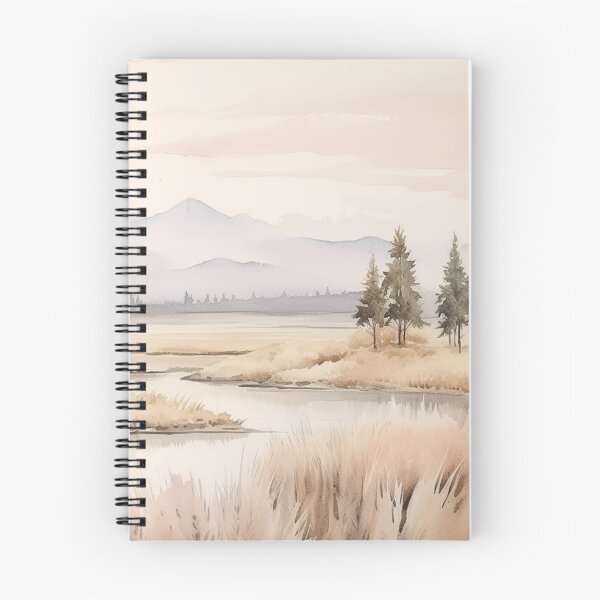 Item preview, landscape of marshy prairie with tall grasses and pine trees designed and sold by LoudestMonkey.