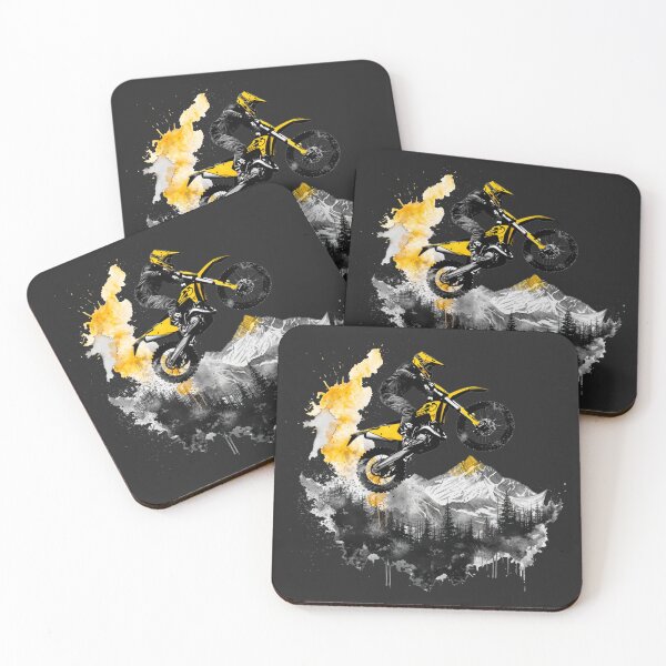 Item preview, Yellow Flying Motocross designed and sold by Terra Track Art.