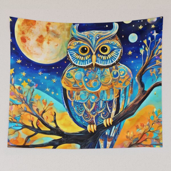 Item preview, Enchanting Owl Perched: Celestial Beauty designed and sold by Health And Fitness Posts e-Store.